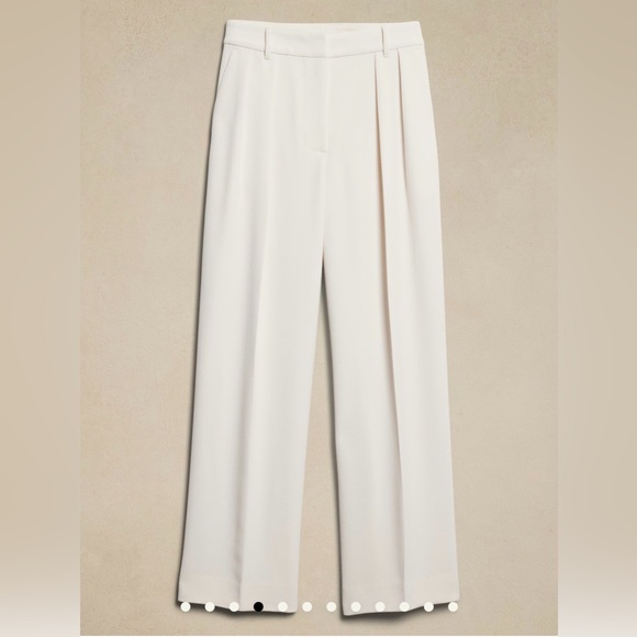 Banana Republic Ivory Pleated Pants size 6 - Picture 4 of 4